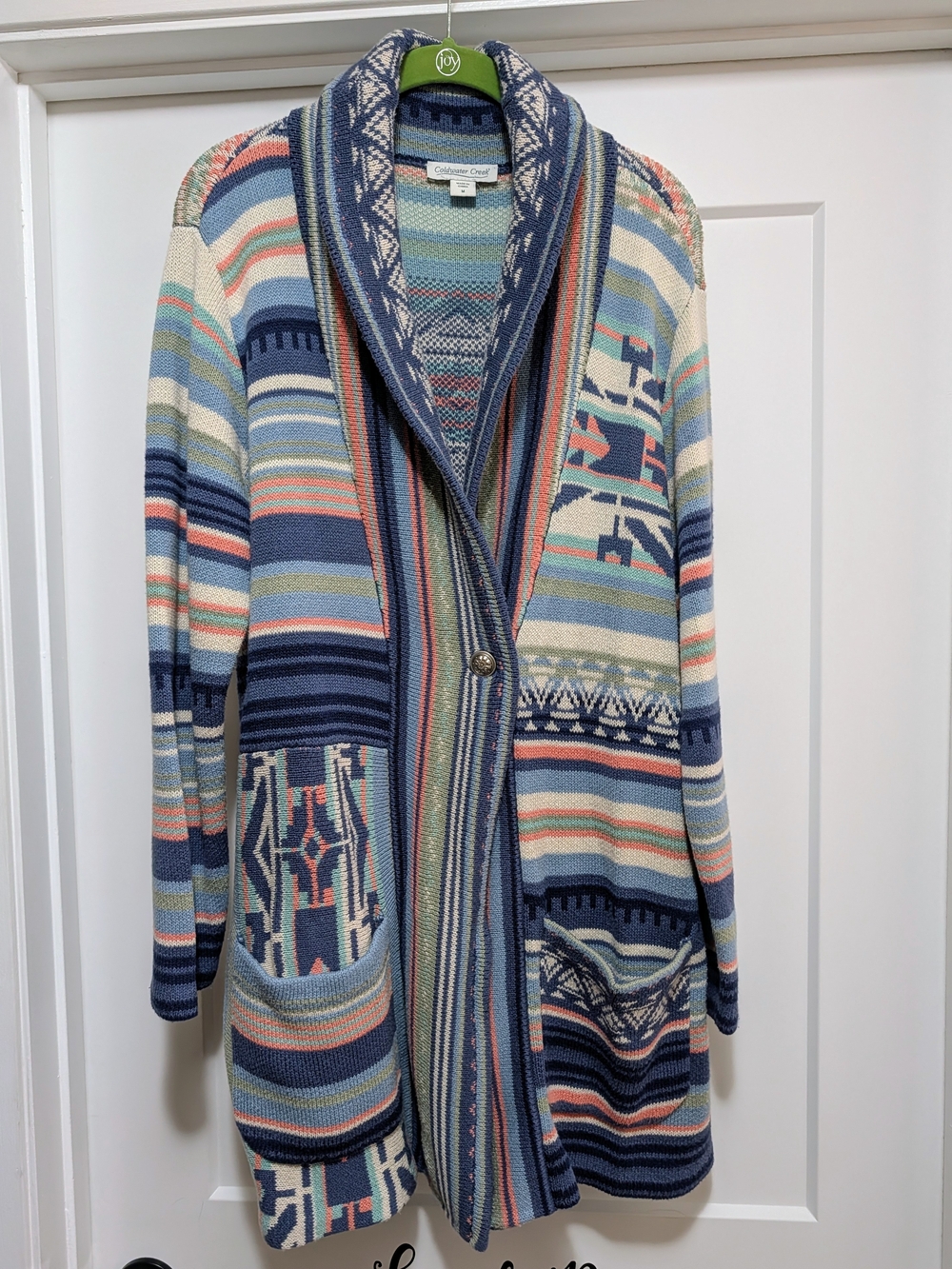 Women's Christopher & Banks Striped Shawl Collar Cardigan